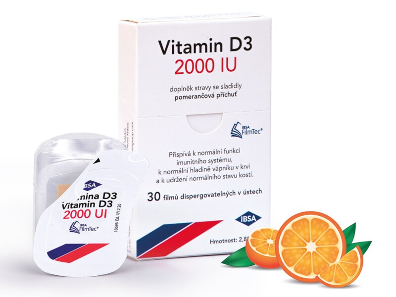 Ibsa Vitamin D3 30 filmů rozpustných v ústech Ibsa Vitamin D3 30 filmů rozpustných v ústech
