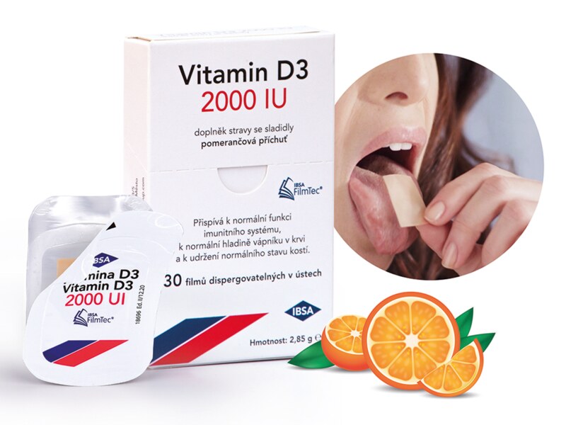 Ibsa Vitamin D3 30 filmů rozpustných v ústech