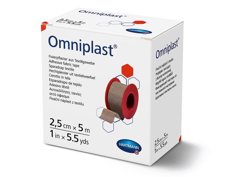 Omniplast Fixační textilní náplast 2,5 cm x 5 m 1 ks