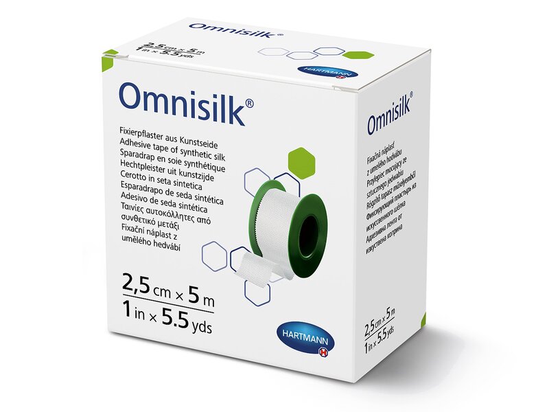 Omnisilk Fixační náplast z bílého hedvábí 2,5 cm x 5 m 1 ks