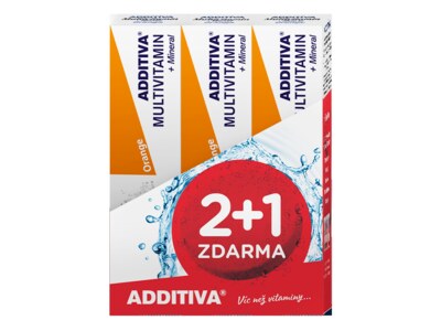 Additiva Sada Multivitamin + mineral s příchutí pomeranče 3x20 šumivých tablet