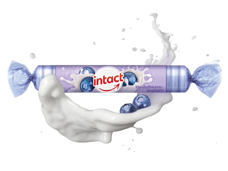 Intact Hroznový cukr s vitamínem C borůvka a jogurt 16 ks