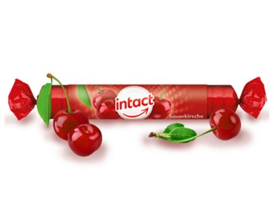 Intact Hroznový cukr s vitamínem C třešně 16 ks