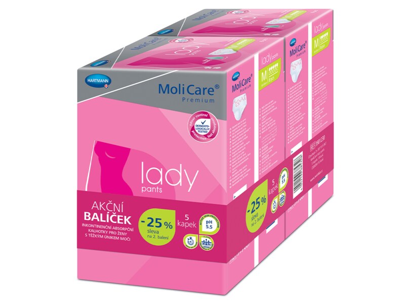 MoliCare Lady Pants Inkontinenční kalhotky 5 kapek M Duopack 2x8 ks MoliCare Lady Pants Inkontinenční kalhotky 5 kapek M Duopack 2x8 ks