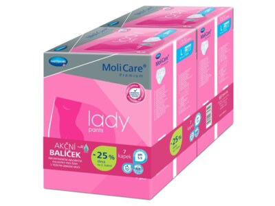 MoliCare Lady Pants Inkontinenční kalhotky 7 kapek L Duopack 2x7 ks