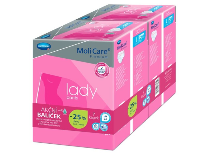 MoliCare Lady Pants Inkontinenční kalhotky 7 kapek L Duopack 2x7 ks