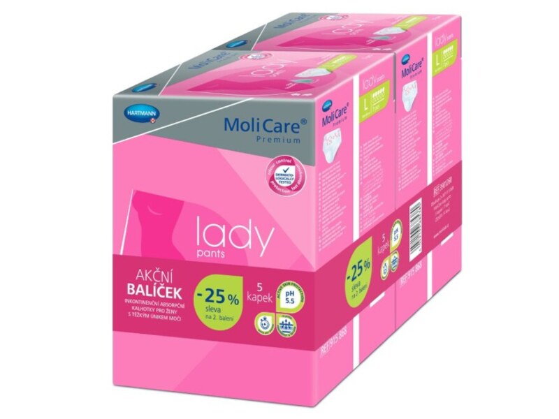 MoliCare Lady Pants Inkontinenční kalhotky 5 kapek L Duopack 2x7 ks