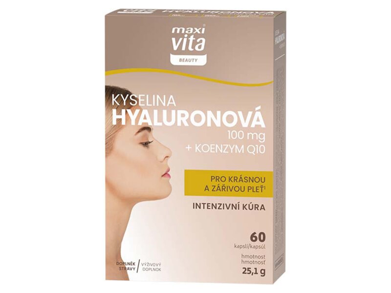 Maxi Vita Beauty Kyselina hyaluronová 100 mg + koenzym Q10 60 kapslí