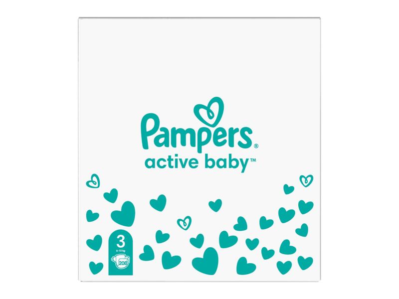 Pampers Active Baby plenky vel. 3 Midi (6 - 10 kg) měsíční balení 208 ks