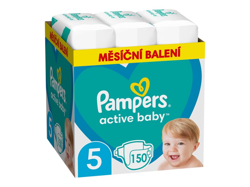 Pampers Active Baby plenky vel. 5 Junior (12 - 17 kg) měsíční balení 150 ks