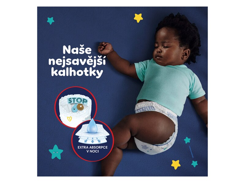 Pampers Pants Night plenkové kalhotky vel. 4 (9 - 15 kg) 25 ks