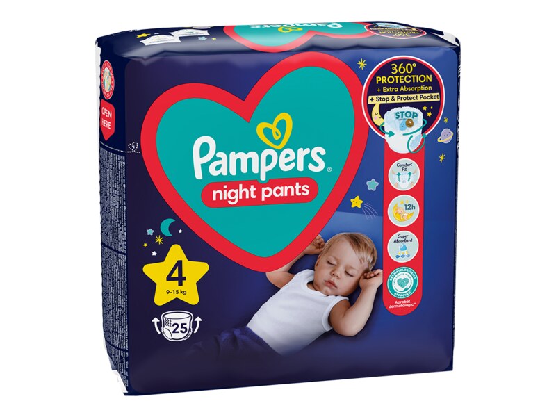 Pampers Pants Night plenkové kalhotky vel. 4 (9 - 15 kg) 25 ks