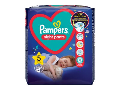 Pampers Pants Night plenkové kalhotky vel. 5 (12 - 17 kg) 22 ks Pampers Pants Night plenkové kalhotky vel. 5 (12 - 17 kg) 22 ks