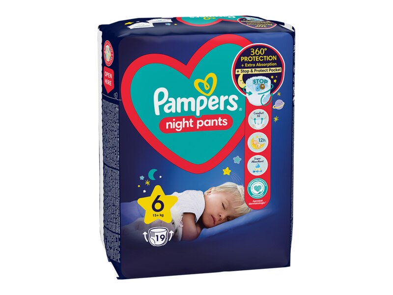 Pampers Pants Night plenkové kalhotky vel. 6 (15+ kg) 19 ks