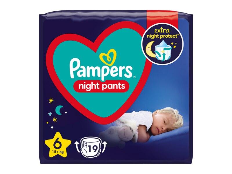 Pampers Pants Night plenkové kalhotky vel. 6 (15+ kg) 19 ks
