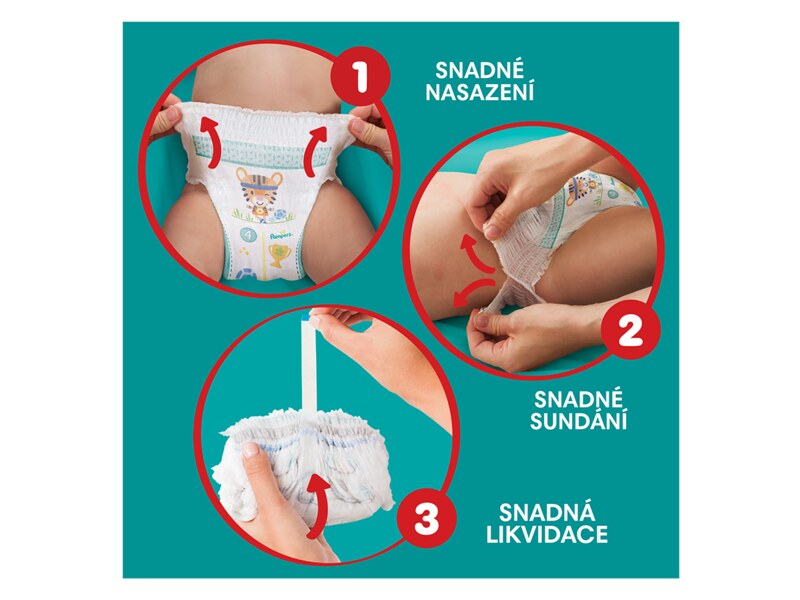 Pampers Pants plenkové kalhotky vel. 3 (6 - 10 kg) měsíční balení 204 ks