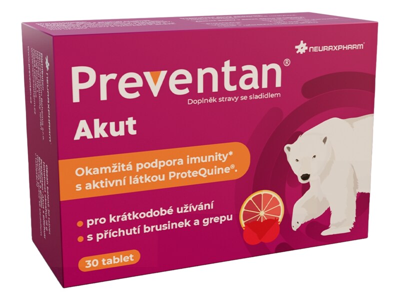 Preventan Akut s příchutí brusinek a grepu 30 tablet