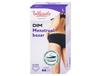 Bellinda Menstruační kalhotky boxerky normal velikost L černé 1 ks Bellinda Menstruační kalhotky boxerky normal velikost L černé 1 ks