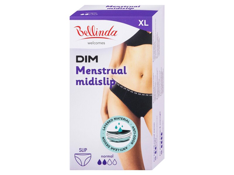 Bellinda Menstruační kalhotky slip normal velikost XL černé 1 ks