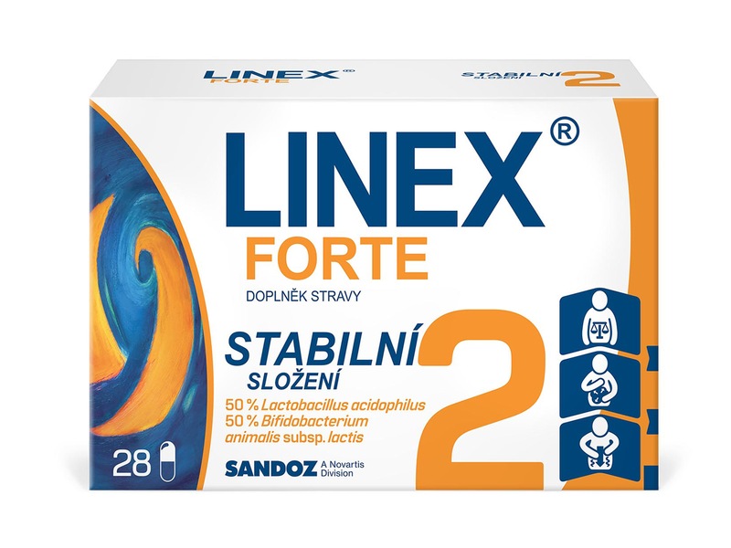Linex Forte probiotika s prebiotiky 28 kapslí Linex Forte probiotika s prebiotiky 28 kapslí