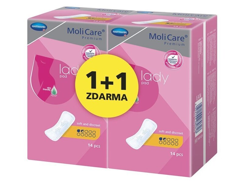 MoliCare LadyPad Inkontinenční vložky 1,5 kapek Duopack 2x14 ks