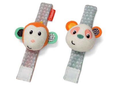 Infantino Chrastítka na ruku Opička & Panda 2 ks Infantino Chrastítka na ruku Opička & Panda 2 ks