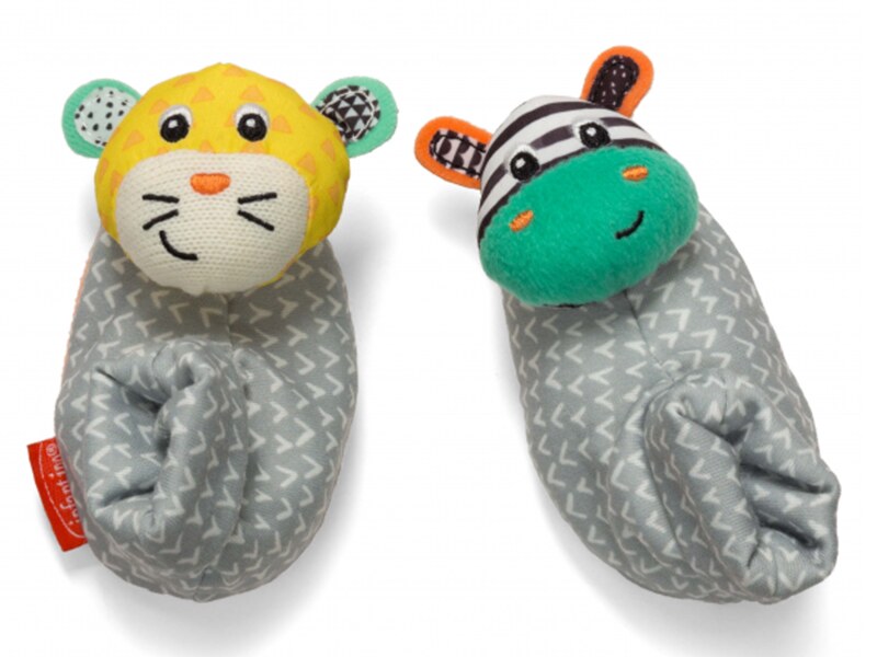 Infantino Chrastítka na nožičky Zebra & Tygr