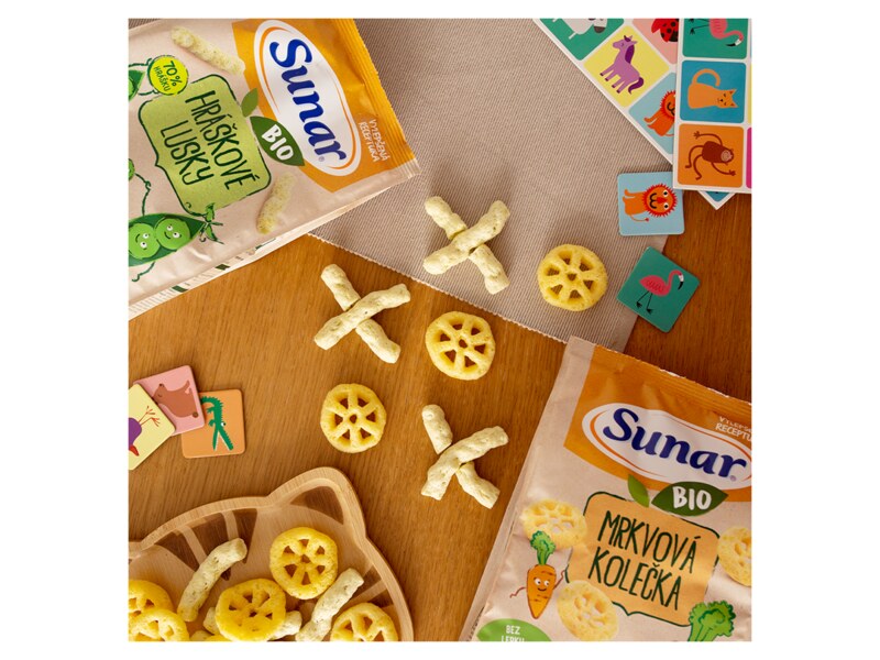 Sunar BIO dětské křupky hráškové lusky 45 g