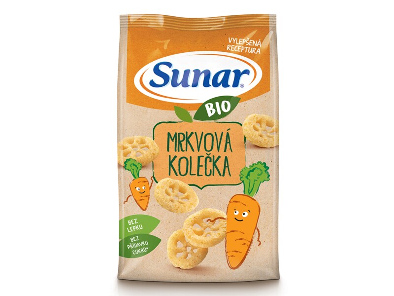 Sunar BIO dětské křupky mrkvová kolečka 45 g 