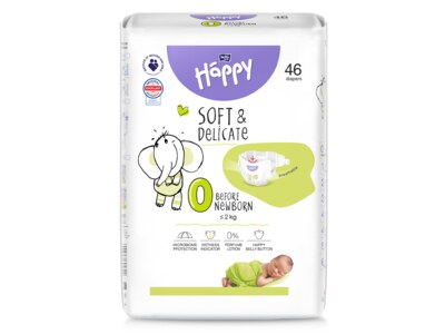 Bella Baby Happy Soft&Delicate Before Newborn vel. 0 (≤2 kg) 46 ks Bella Baby Happy Soft&Delicate Before Newborn vel. 0 (≤2 kg) 46 ks