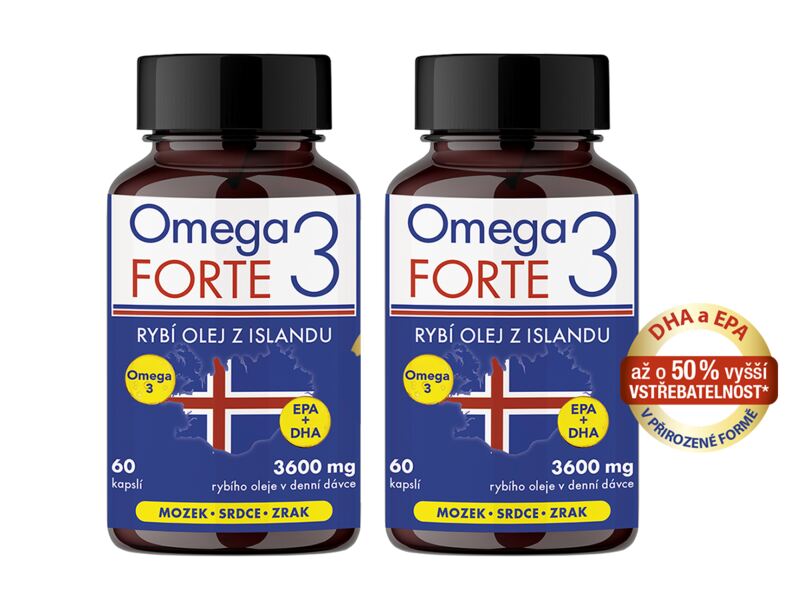 Omega 3 Forte 3600 mg rybí olej 60 kapslí 1+1 ZDARMA Omega 3 Forte 3600 mg rybí olej 60 kapslí 1+1 ZDARMA