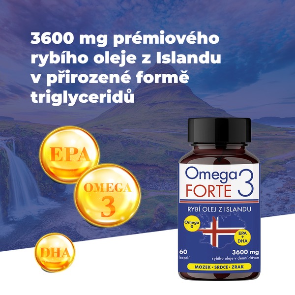 Omega 3 Forte 3600 mg rybí olej 60 kapslí 1+1 ZDARMA