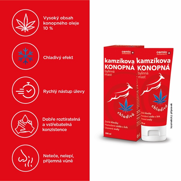 Cemio Kamzíkova konopná mast chladivá 200 ml