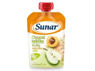 Sunar ovocná kašička s hruškou, meruňkou a ovesnými vločkami 120 g