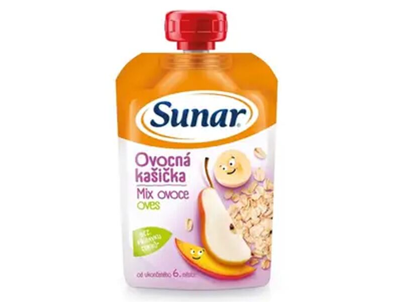 Sunar ovocná kašička s mixem ovoce a ovesnými vločkami 120 g