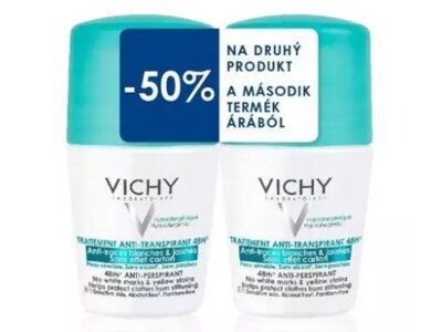 Vichy Deo Roll-on Deodorant proti skvrnám 2x50 ml