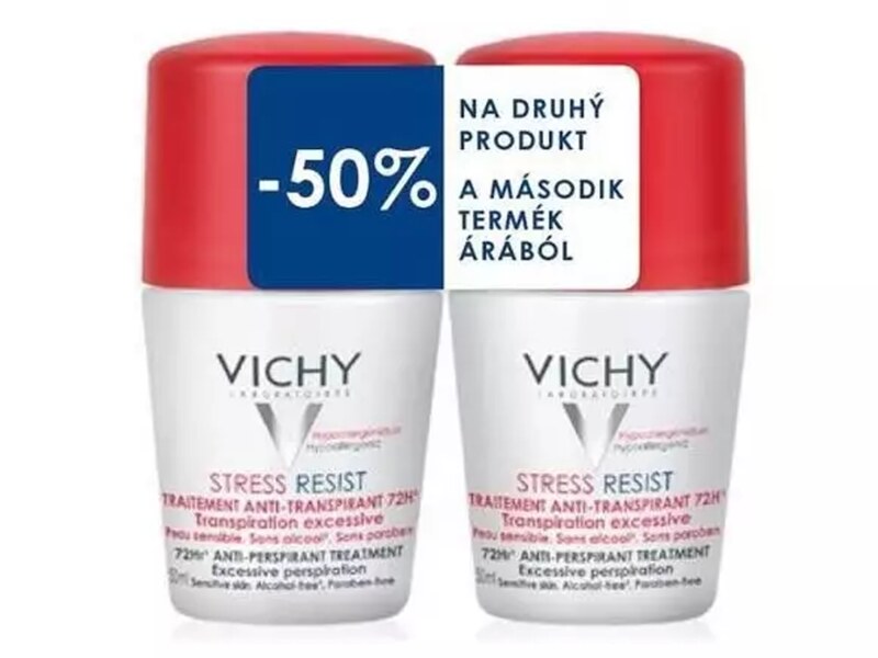 Vichy Deo Roll-on Deodorant proti stresu 2x50 ml Vichy Deo Roll-on Deodorant proti stresu 2x50 ml