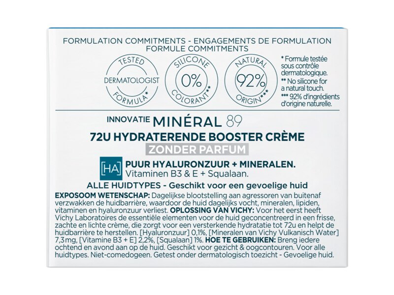 Vichy Minéral 89 72h Hydratační krém bez parfemace 50 ml