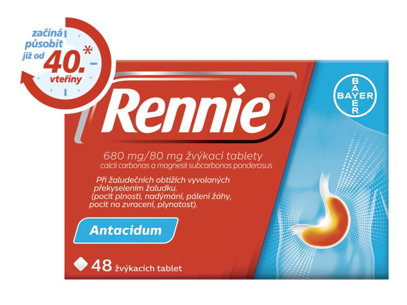 Rennie 48 žvýkacích tablet