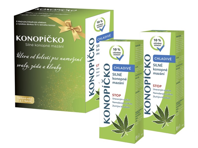 Konopíčko Chladivé / Chladivé konopné mazání 200 ml Vánoční edice 1+1 ZDARMA Konopíčko Chladivé / Chladivé konopné mazání 200 ml Vánoční edice 1+1 ZDARMA