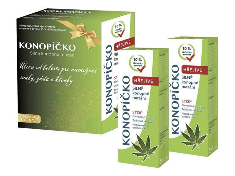 Konopíčko Hřejivé / Hřejivé  konopné mazání 200 ml Vánoční edice 1+1 ZDARMA