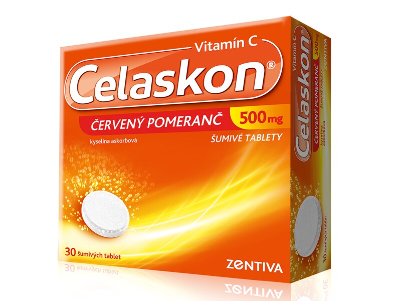 Celaskon 500 mg červený pomeranč 30 šumivých tablet