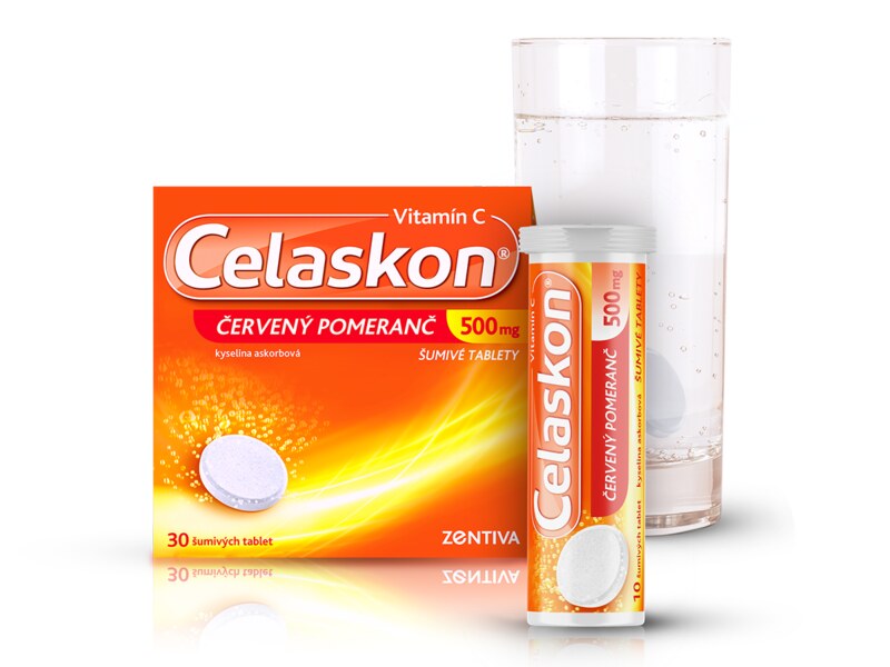Celaskon 500 mg červený pomeranč 30 šumivých tablet