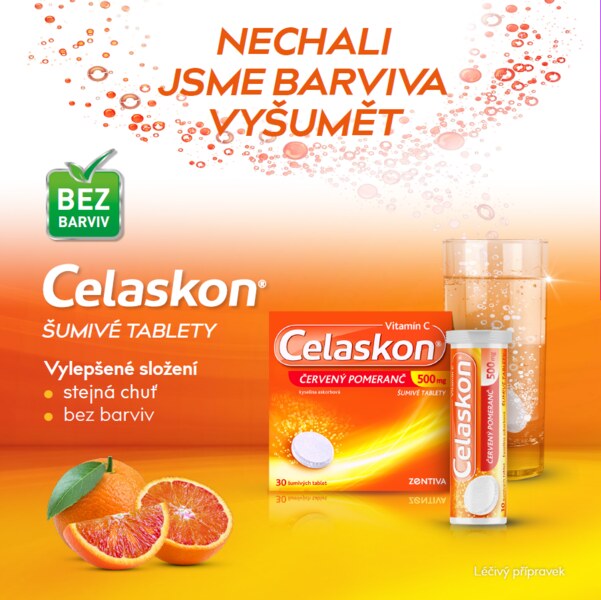 Celaskon 500 mg červený pomeranč 30 šumivých tablet