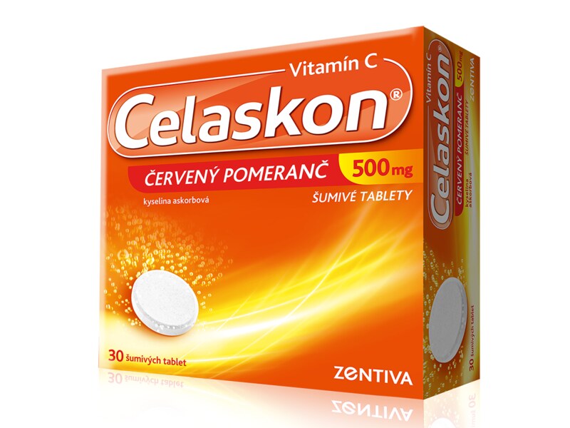 Celaskon 500 mg červený pomeranč 30 šumivých tablet