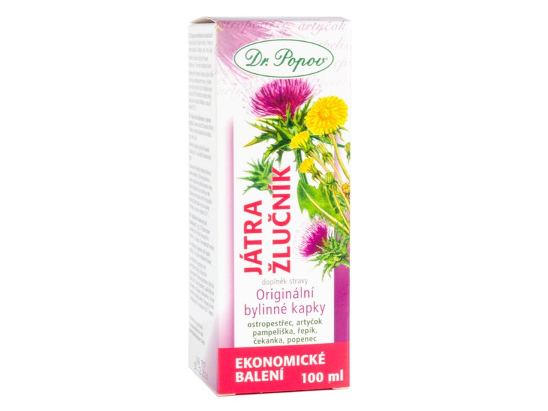 Dr. Popov Kapky bylinné Játra - žlučník 100 ml