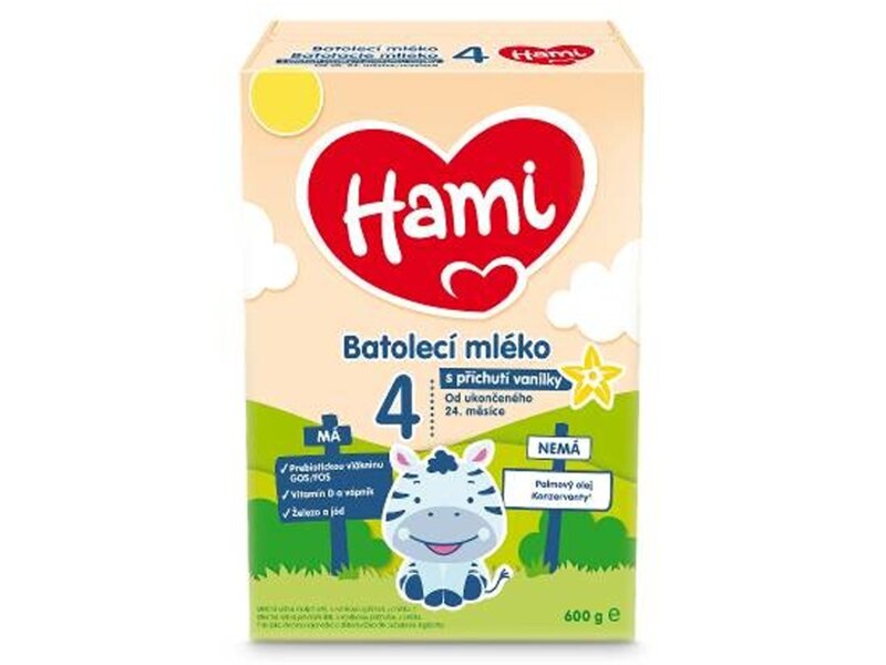 Hami 4 s příchutí vanilky batolecí mléko 24+ měsíců 600 g 