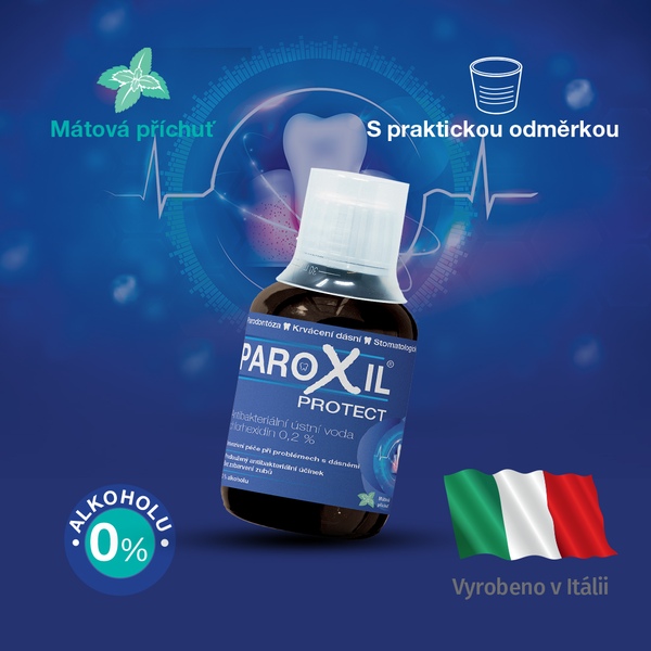 Paroxil Protect antibakteriální ústní voda s chlorhexidinem 0,2 % 250 ml