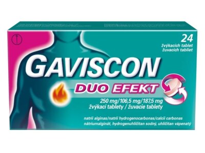 Gaviscon Duo Efekt 24 žvýkacích tablet Gaviscon Duo Efekt 24 žvýkacích tablet