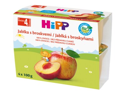 Hipp BIO Jablka s broskvemi 4x100 g